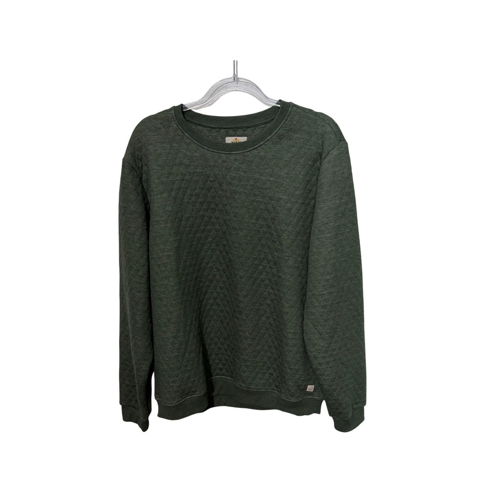 Marine Layer Quilted Sweatshirt Mens XL Green Diamond Pullover 14506